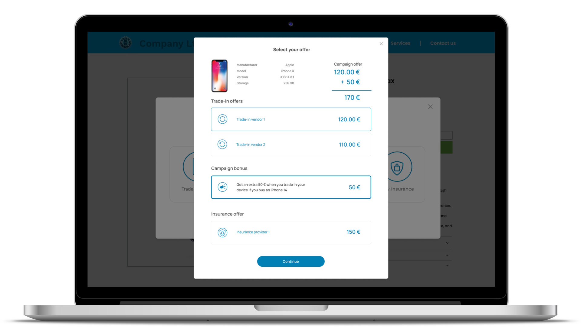 PiceaOnline Trade In Pop-Up